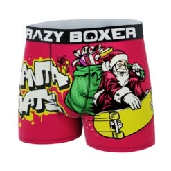 CRAZYBOXER Holidays Santa Skate Men's Boxer Briefs -Crazy Boxer CBHOL01XSKA 4