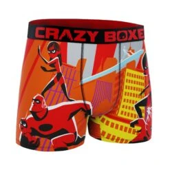 CRAZYBOXER The Incredibles Comic Characters Men's Boxer Briefs 6 CRAZYBOXER The Incredibles Comic Characters Men's Boxer Briefs -Crazy Boxer CBINC01RETR 3