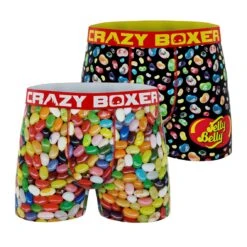 CRAZYBOXER Jelly Belly Candies &Ornaments Men's Boxer Briefs (2 Pack)