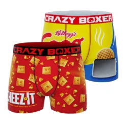 CRAZYBOXER Kellogg's Extra Cheese & Waffles Men's Boxer Briefs (2 Pack)
