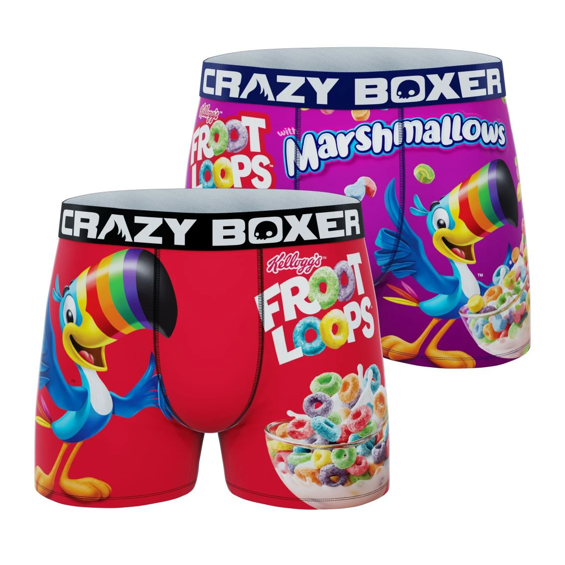 CRAZYBOXER Kelloggs Toucan Sam Men's Boxer Briefs (2 Pack) 1 CRAZYBOXER Kelloggs Toucan Sam Men's Boxer Briefs (2 Pack)