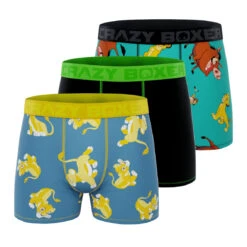 CRAZYBOXER Disney Timon & Pumba And The Lion King Men's Boxer Briefs (3 Pack)