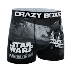 CRAZYBOXER The Mandalorian Black And White Men's Boxer Briefs -Crazy Boxer CBMAN0102PLA7 3