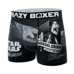 CRAZYBOXER The Mandalorian Black And White Men's Boxer Briefs -Crazy Boxer CBMAN0102PLA7 4