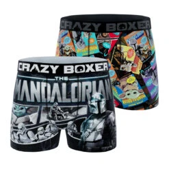 CRAZYBOXER The Mandalorian Retro Comic Men's Boxer Briefs (2 Pack)