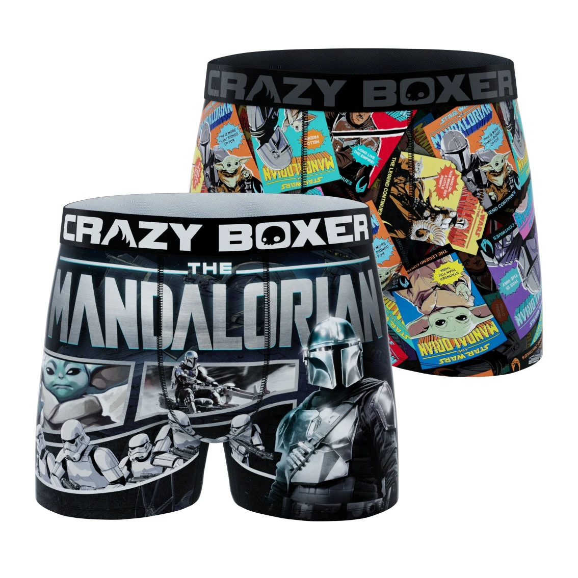 CRAZYBOXER The Mandalorian Retro Comic Men's Boxer Briefs (2 Pack) 1 CRAZYBOXER The Mandalorian Retro Comic Men's Boxer Briefs (2 Pack)