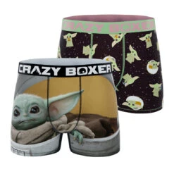 CRAZYBOXER The Mandalorian Fast Baby Yoda Men's Boxer Briefs (2 Pack)