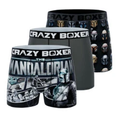 CRAZYBOXER The Mandalorian Helmets Men's Boxer Briefs (3 Pack)