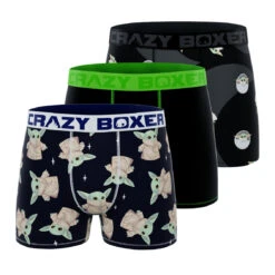 CRAZYBOXER The Mandalorian Master Baby Yoda Men's Boxer Briefs (3 Pack)