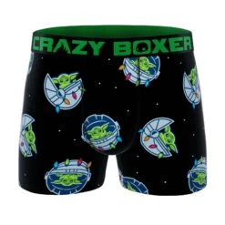CRAZYBOXER The Mandalorian Baby Yoda Holiday Men's Boxer Briefs