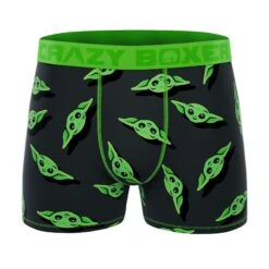 CRAZYBOXER The Mandalorian Green Baby Yoda Men's Boxer Briefs(2 Pack) -Crazy Boxer CBMAN0103X2A3 6