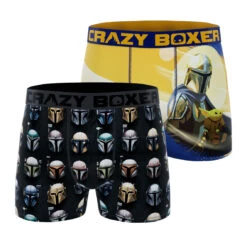 CRAZYBOXER The Mandalorian Duo Helmet Men's Boxer Briefs (2 Pack)