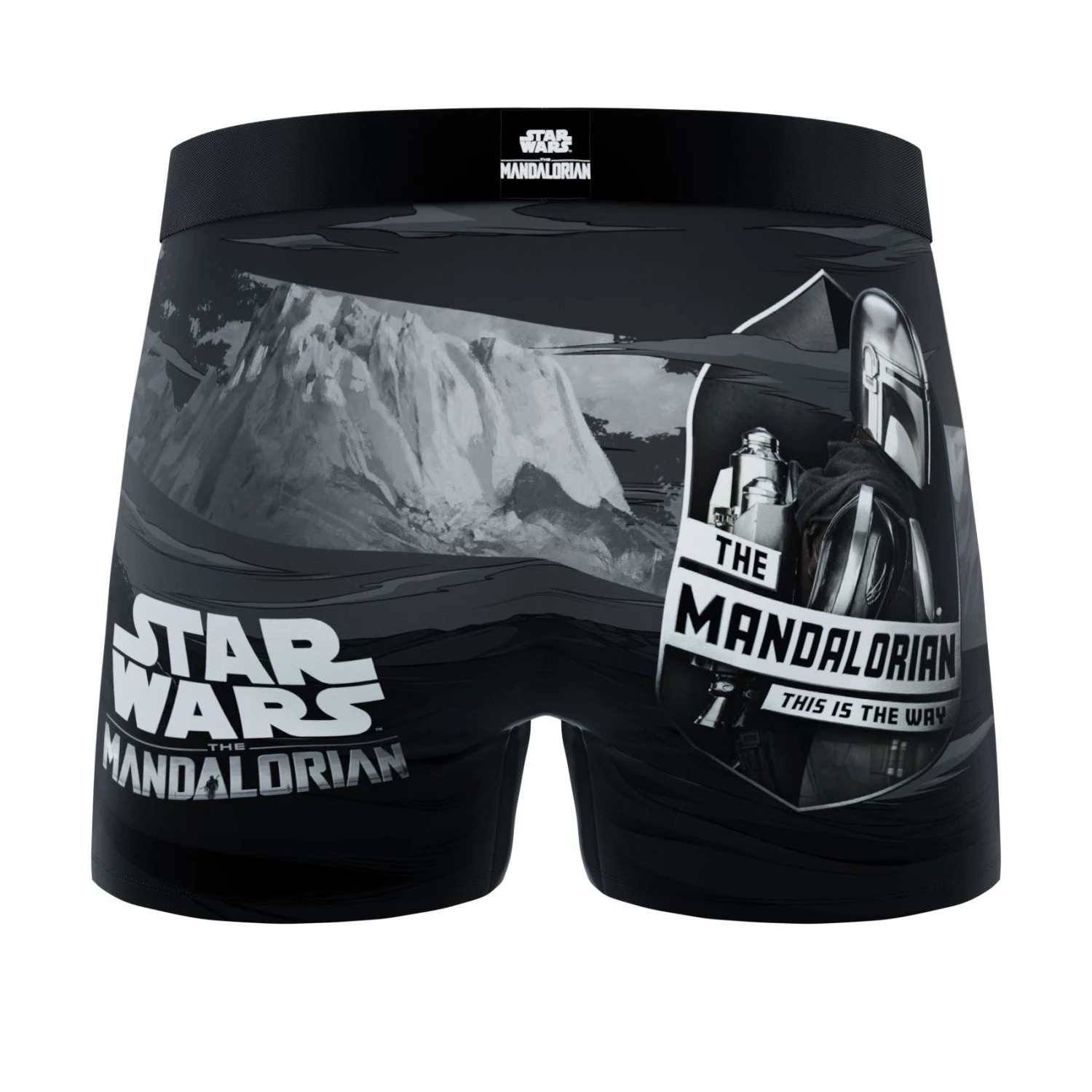 CRAZYBOXER The Mandalorian Black And White Ride Men's Boxer Briefs (2 Pack) 5 CRAZYBOXER The Mandalorian Black And White Ride Men's Boxer Briefs (2 Pack) - Image 5