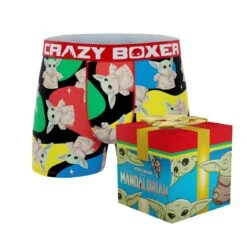 CRAZYBOXER Mandalorian Colored Yoda Men's Boxer Briefs (Creative Packaging)