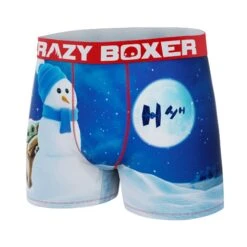 CRAZYBOXER The Mandalorian Baby Yoda Snowman Men's Boxer Briefs -Crazy Boxer CBMAN0105SNOW 4