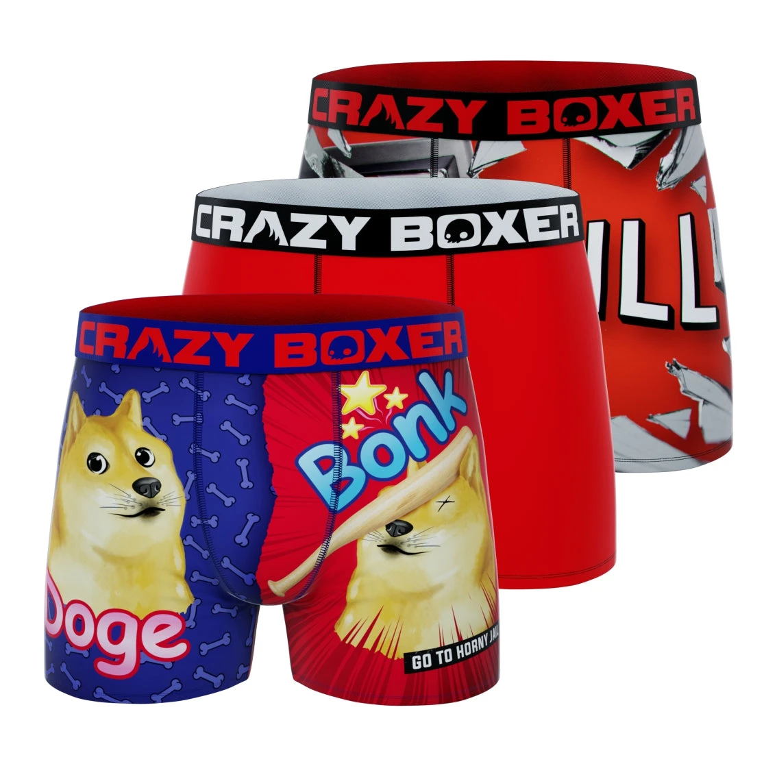 CRAZYBOXER Meme Chill God Men's Boxer Briefs (3 Pack) 1 CRAZYBOXER Meme Chill God Men's Boxer Briefs (3 Pack)