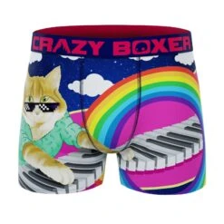 CRAZYBOXER Meme Human Cat Piano Men's Boxer Briefs (3 Pack) -Crazy Boxer CBMEM0101X3A2 8