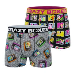 CRAZYBOXER MTV Logo Men's Boxer Briefs (2 Pack)