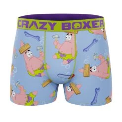 CRAZYBOXER Men's SpongeBob Patrick Breathable Soft Boxer Briefs