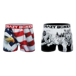 CRAZYBOXER Outdoor White Tiger Eagle Men's Boxer Briefs (2 Pack) -Crazy Boxer CBOUT0101X2A2 4