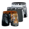 CRAZYBOXER Animal Tiger Men's Boxer Briefs (3 Pack)