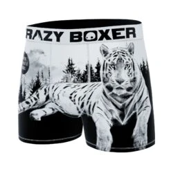 Men's Boxer Briefs - Wild Outdoors - White Tiger -Crazy Boxer CBOUT01TIG2 4