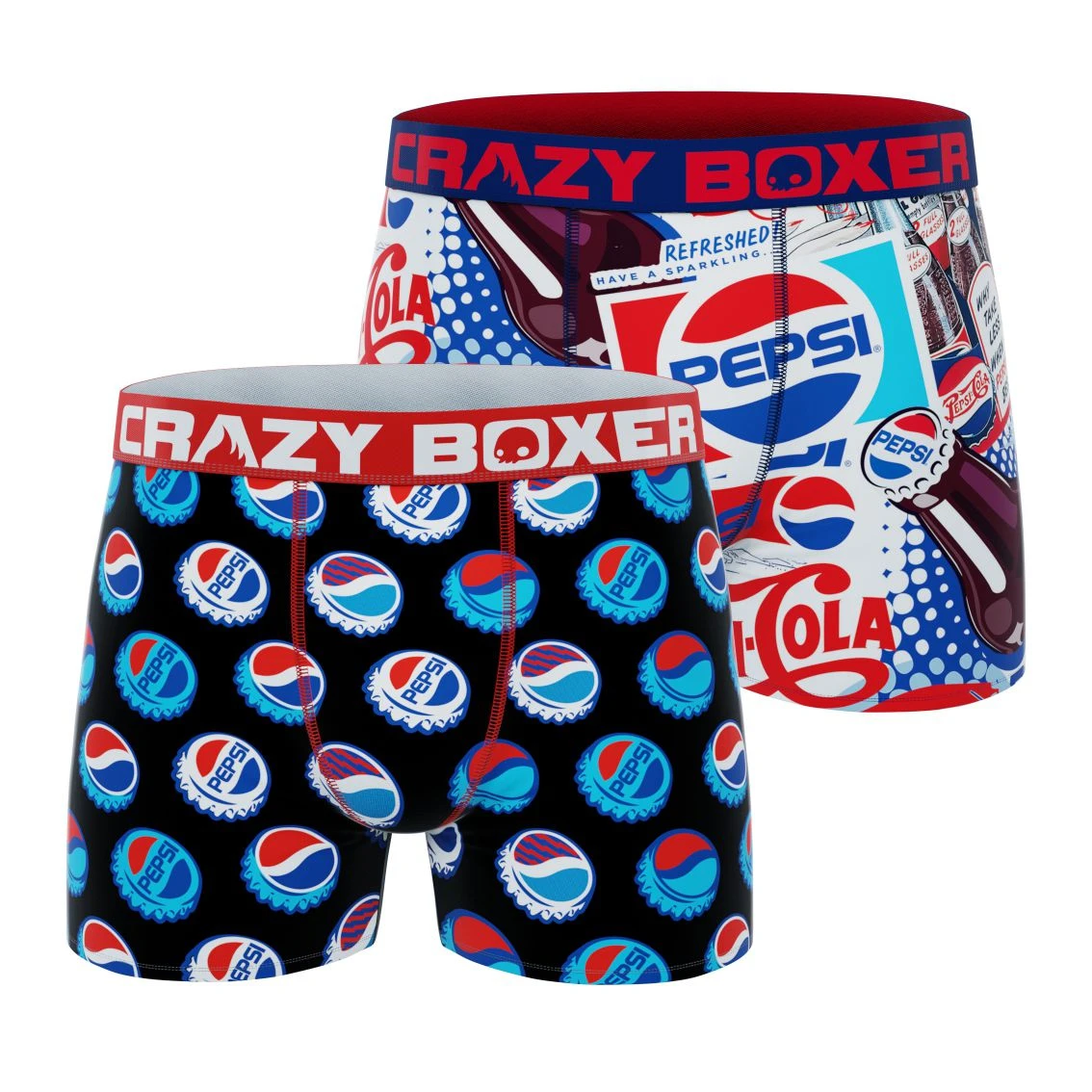 CRAZYBOXER Pepsi All Over Men's Boxer Briefs (2 Pack) 1 CRAZYBOXER Pepsi All Over Men's Boxer Briefs (2 Pack)