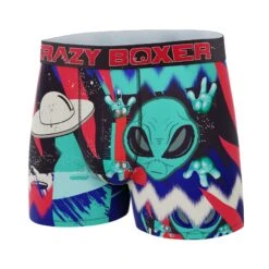 Men's Boxer Briefs - Colorful - Retro Alien -Crazy Boxer CBPOS01ALIN 4