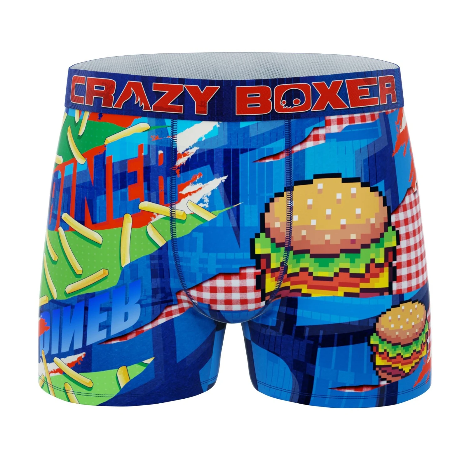 Men's Boxer Briefs - Colorful - Retro Burger 1 Men's Boxer Briefs - Colorful - Retro Burger