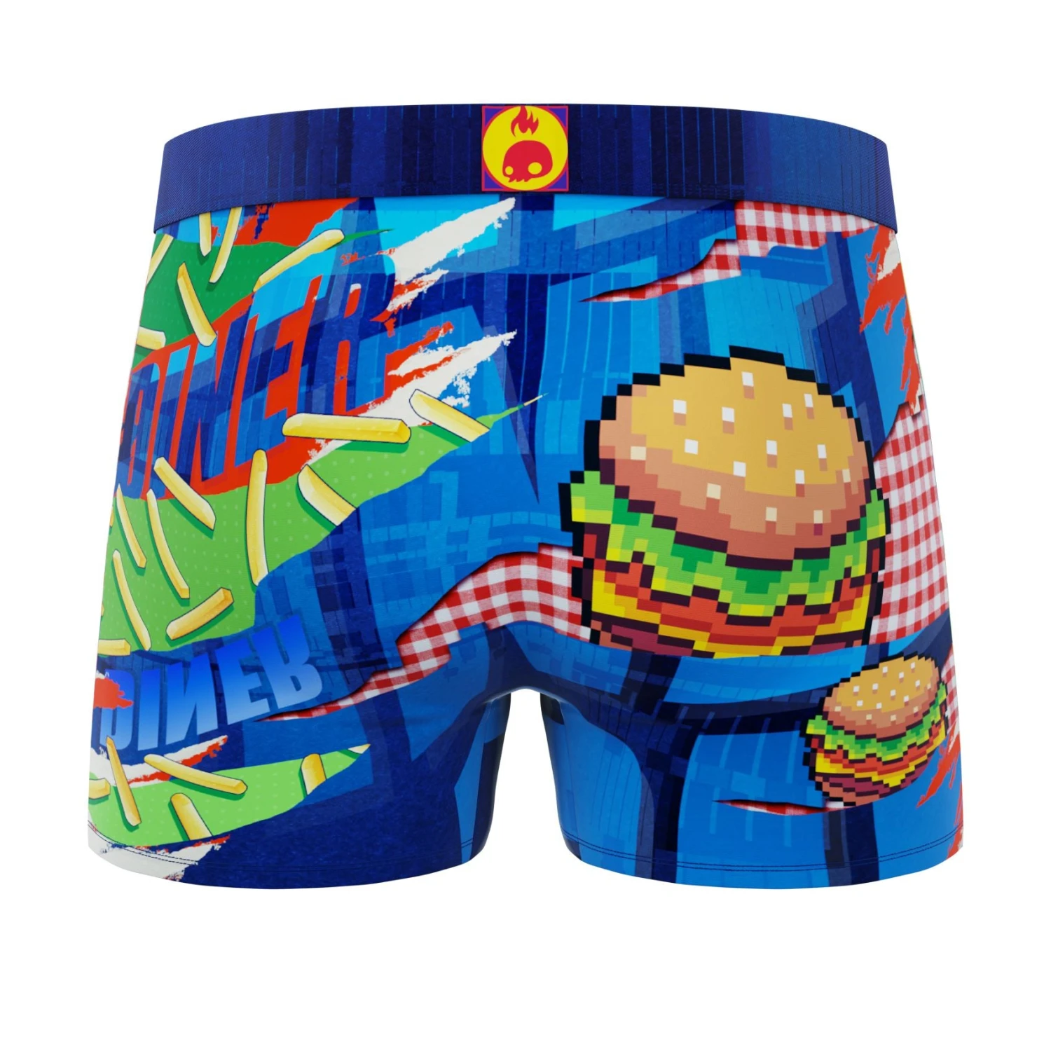 Men's Boxer Briefs - Colorful - Retro Burger 2 Men's Boxer Briefs - Colorful - Retro Burger - Image 2