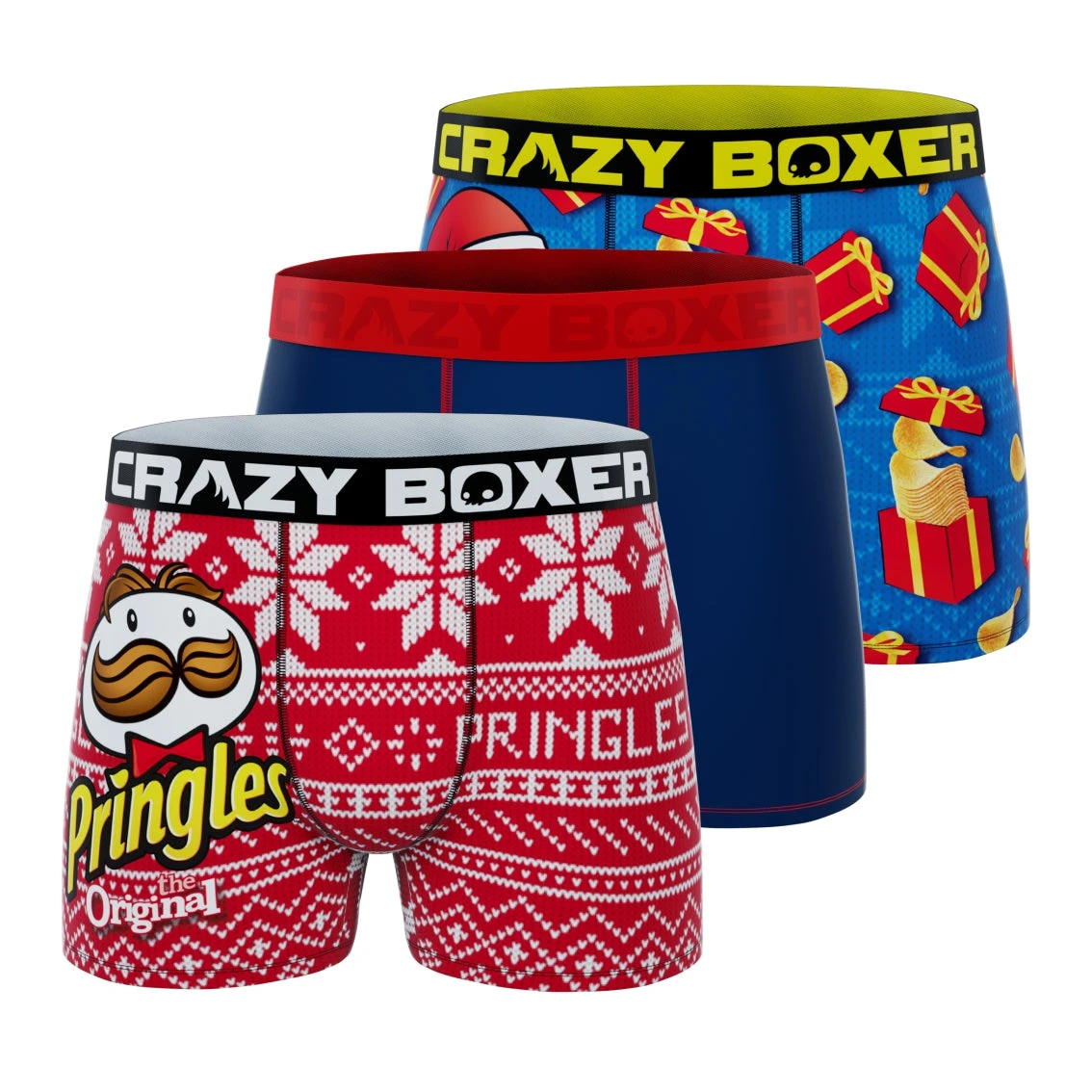 CRAZYBOXER Pringles XMAS Men's Boxer Briefs (3 Pack) 1 CRAZYBOXER Pringles XMAS Men's Boxer Briefs (3 Pack)