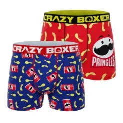 CRAZYBOXER Pringles Chips And Logo Men's Boxer Briefs (2 Pack)