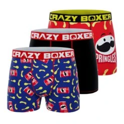 CRAZYBOXER Pringles Chips And Can All Over Men's Boxer Briefs (3 Pack)