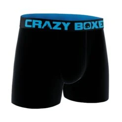 CRAZYBOXER Black And Blue Men's Boxer Briefs -Crazy Boxer CBPRM01UNI12 3
