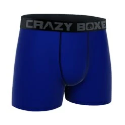 CRAZYBOXER Classic Dark Blue Men's Boxer Briefs -Crazy Boxer CBPRM01UNI4 3