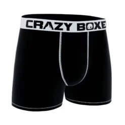 CRAZYBOXER Men's Boxer Briefs Black With White Stiches 6 CRAZYBOXER Men's Boxer Briefs Black With White Stiches -Crazy Boxer CBPRM01UNI7 3