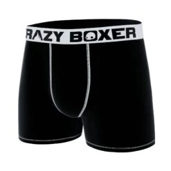 CRAZYBOXER Men's Boxer Briefs Black With White Stiches 7 CRAZYBOXER Men's Boxer Briefs Black With White Stiches -Crazy Boxer CBPRM01UNI7 4