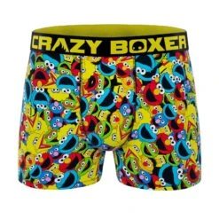 CRAZYBOXER Sesame Street Cookie Monster Men's Boxer Briefs (2 Pack) -Crazy Boxer CBSES01X2B1 3