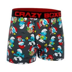 CRAZYBOXER The Smurfs Christmas Men's Boxer Briefs 6 CRAZYBOXER The Smurfs Christmas Men's Boxer Briefs -Crazy Boxer CBSMU01XMAS 3