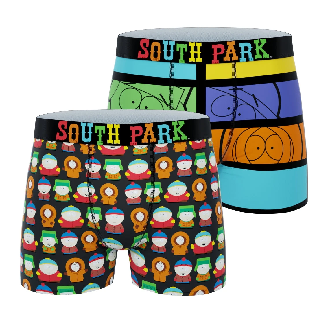 CRAZYBOXER South Park Faces Men's Boxer Briefs (2 Pack) 1 CRAZYBOXER South Park Faces Men's Boxer Briefs (2 Pack)