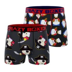 CRAZYBOXER South Park Chef + Cartman Pirate Men's Boxer Briefs (2 Pack)