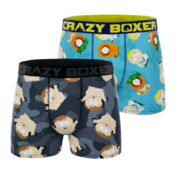 CRAZYBOXER South Park Tropical + Cartman Ripped Men's Boxer Briefs (2 Pack)