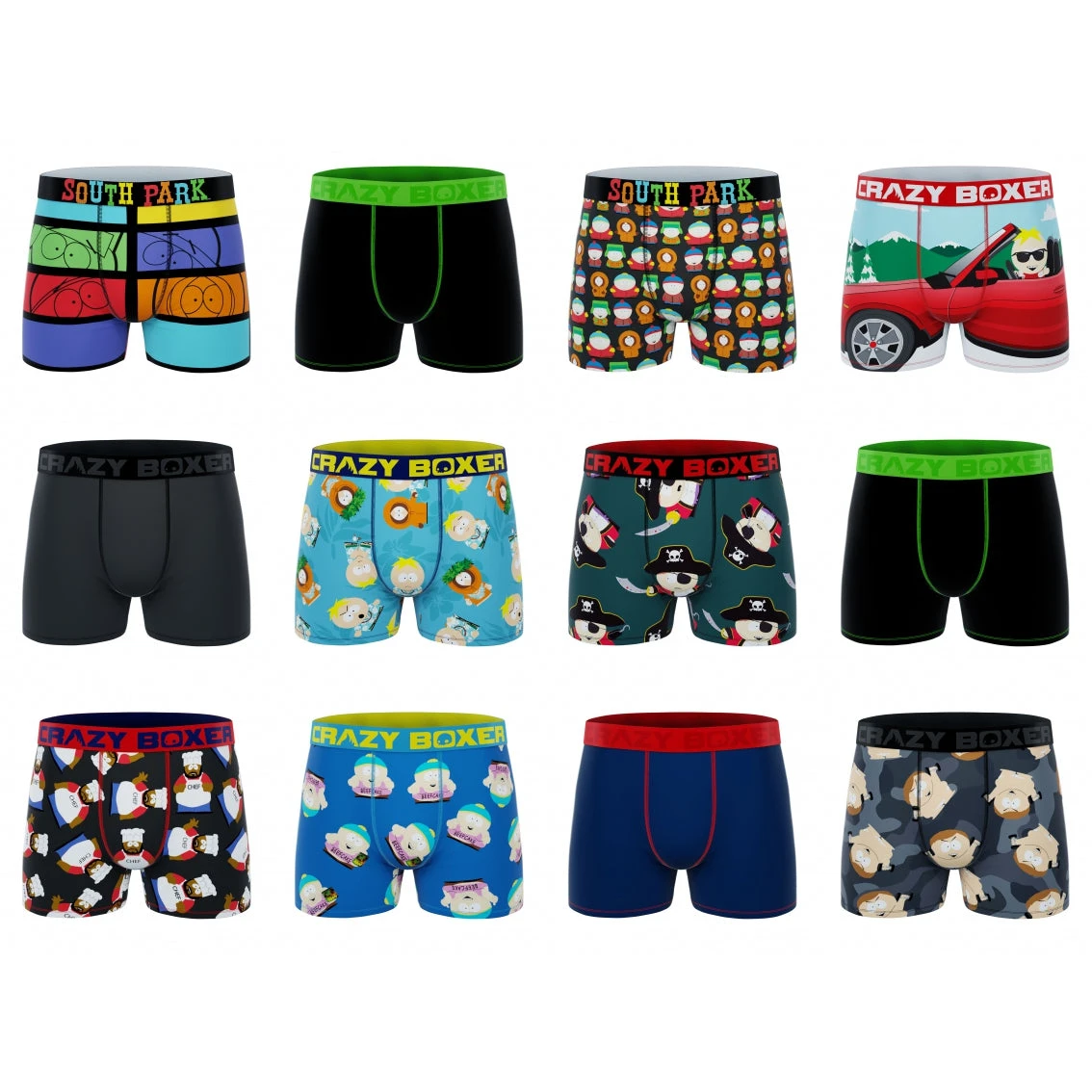 CRAZYBOXER South Park Men's Boxer Briefs (12 Pack) 1 CRAZYBOXER South Park Men's Boxer Briefs (12 Pack)