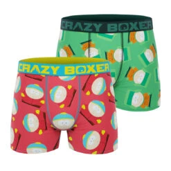 CRAZYBOXER South Park Cartman And Kyle Men's Boxer Briefs (2 Pack)