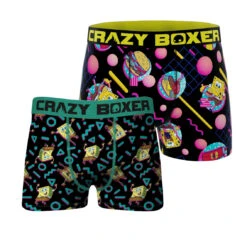 CRAZYBOXER Spongebob Burg Men's Boxer Briefs (2 Pack)