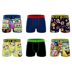 CRAZYBOXER Spongebob Gold Men's Boxer Briefs (6 Pack)