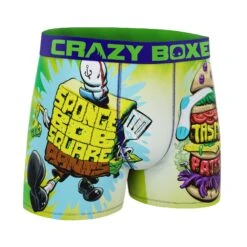 CRAZYBOXER Spongebob Tasty Patty Men's Boxer Briefs -Crazy Boxer CBSPB0103TYPO 3