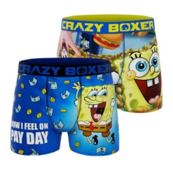 CRAZYBOXER SpongeBob PayDay Men's Boxer Briefs (Pack 2)