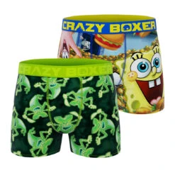 CRAZYBOXER Spongebob Flying Dutchman Burger Men's Boxer Briefs (2 Pack)