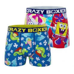 CRAZYBOXER Spongebob Seahorse Crazy Men's Boxer Briefs (2 Pack)